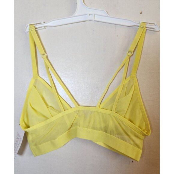 New Auden Women's Lime Green Sheer Wireless Bralette Adjustable Straps Size M - Picture 3 of 4